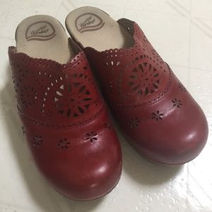 Dansko Skylar Red Clogs with Cutouts size 38